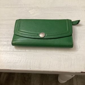 Leather Coach wallet w/ checkbook cover